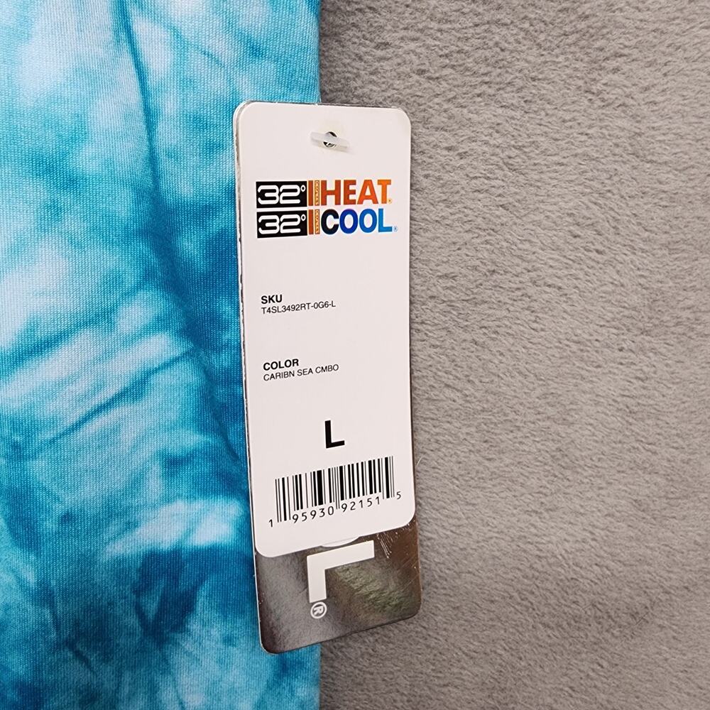 NWT 32 Degrees Women’s L High Waist Bike Shorts Caribbean Sea Tie Dye Heat Cool - Picture 4 of 9